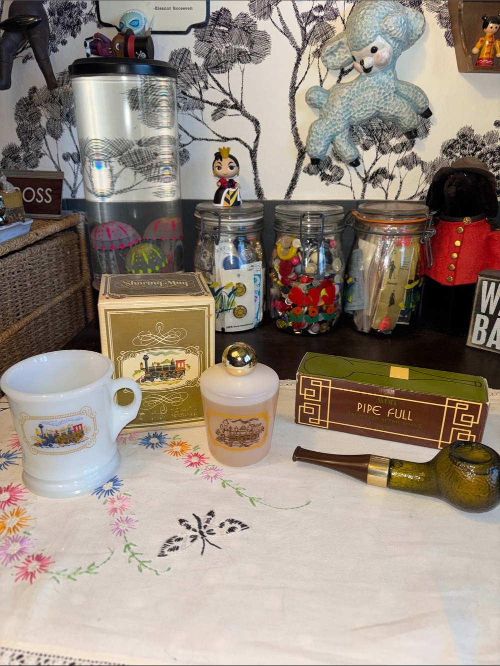 NIB VINTAGE AVON set of two collectible, iron horse, shaving mug, and aftershave